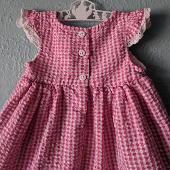 🍉Cutest Country Cowgirl Gingham Dress, Pink and white, Size 9 months - Picture 6 of 7